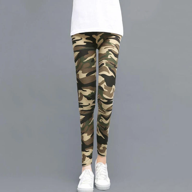 

CHSDCSI Printed Camouflage Leggings High Waist Women Pants Legging Running Sports Camo Activewear Female