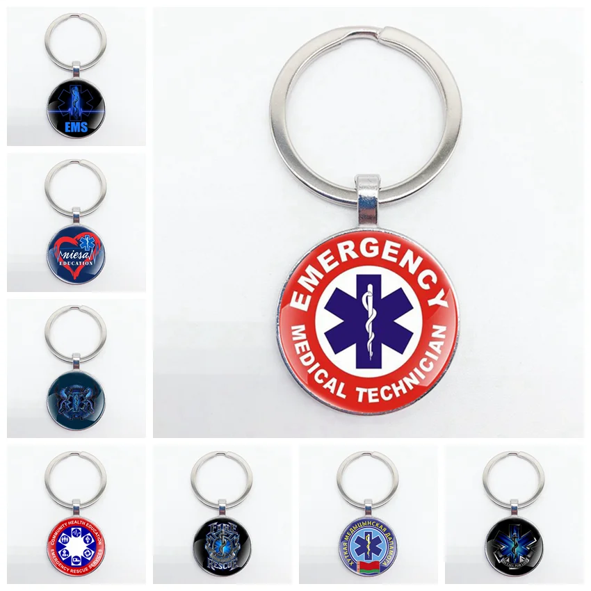 New Fashion Classic EMT Emergency Medical Technician Paramedic Badge Key Chains