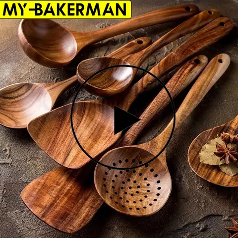 Teak Wood Kitchen Spoon Set