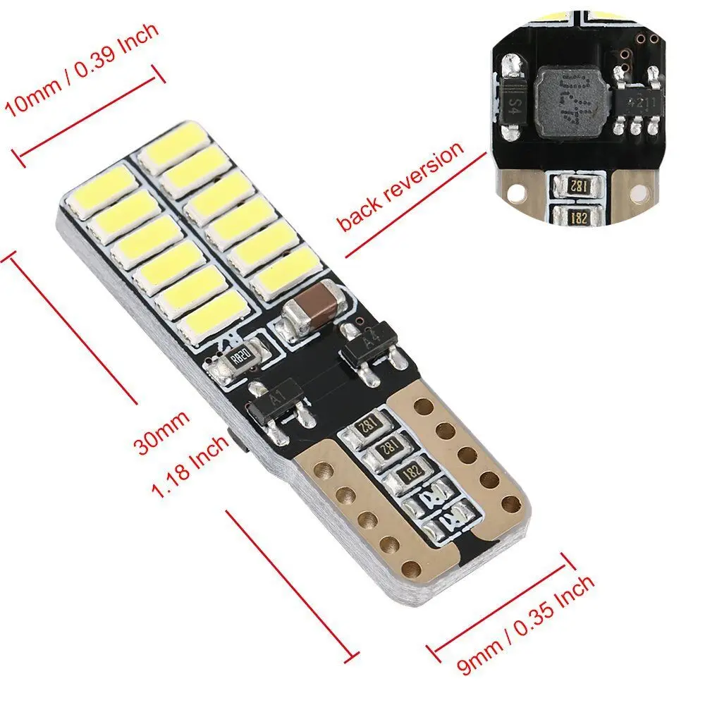 10pcs t10 Led Auto Lamp Cars From w5w Canbus 4014 24SMD 8W 6000K Light Emitting Diodes Independent Bulb Excellent Producto White