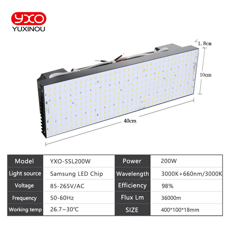 Super bright 200W Samsung quantum LM301B LM301H Dimmable LED Lamp UV IR led grow light Meanwell driver For Plants Grow light