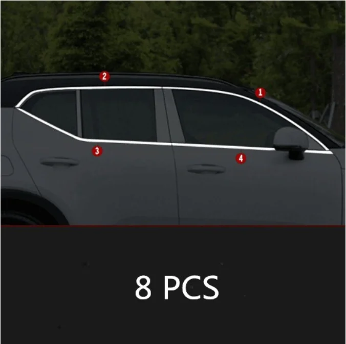 Car styling stainless steel matte window cover trim garnish pillar cover trim for VOLVO XC40 2019