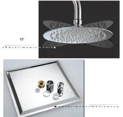 4/6/8/10/12 inch Round & Square Ultra Thin Stainless Steel Rainfall Shower Head / Kepala Paip Mandi Air Terjun