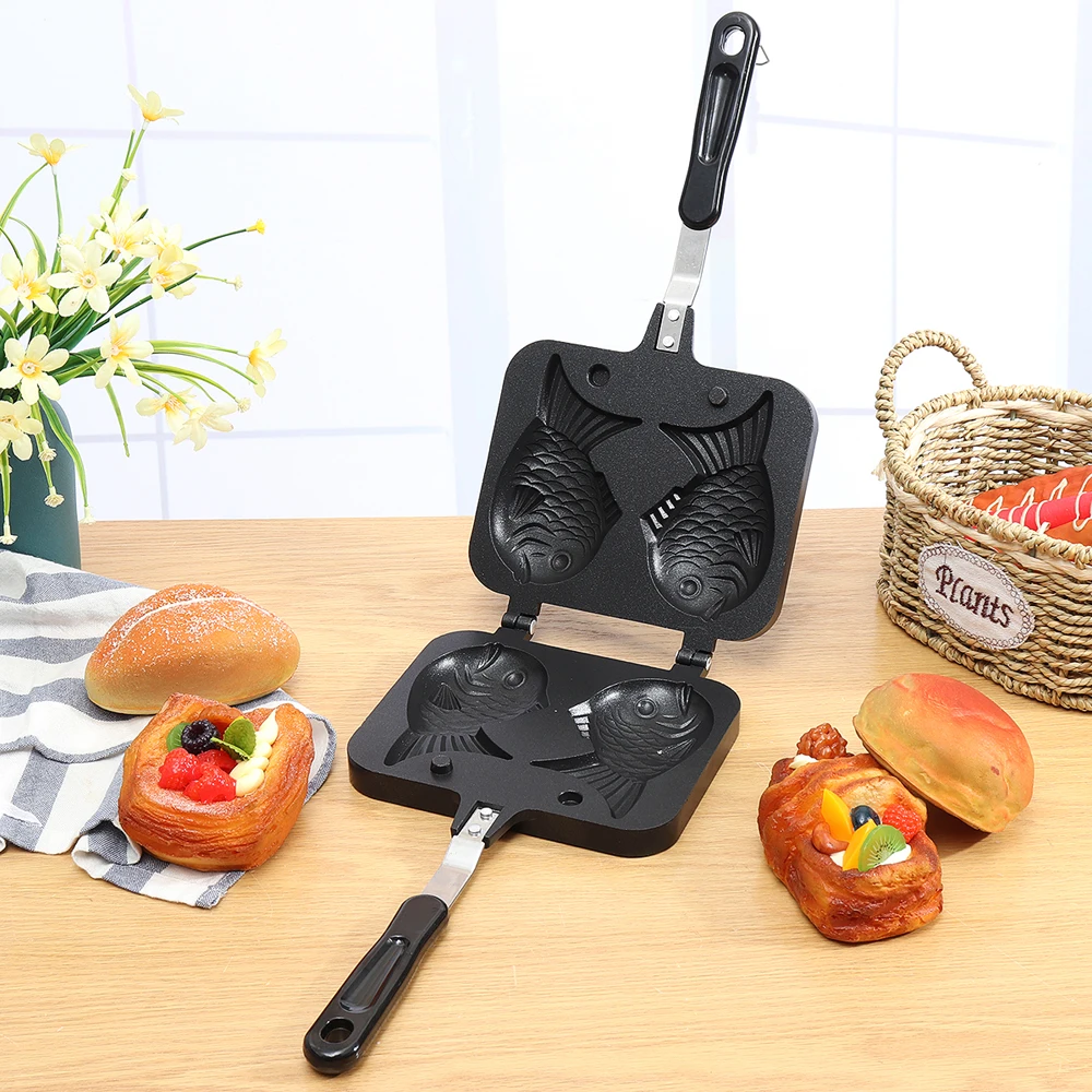 2 formy Taiyaki w kształcie ryby kulek z ośmiornicy wafel Pan non-stick ciasto piec pieczenia DIY narzędzia kuchenne deser garnek do gotowania płyta