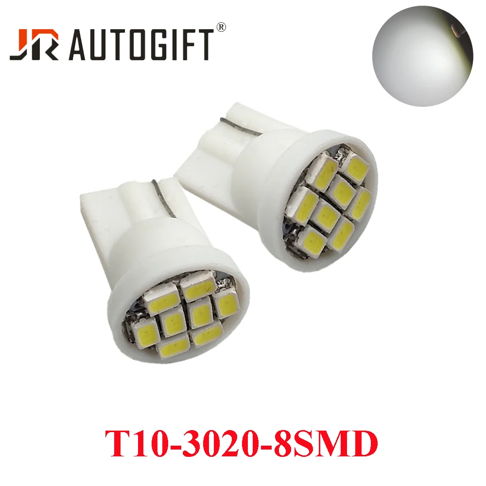 

100 шт. 12 В 24 В белый 1206 3020 8smd T10 8smd 8 светодиодов 194 168 192 W5W супер яркий Автомобильный светодиодный светильник T10 1206 8Smd автомобильные светодиоды