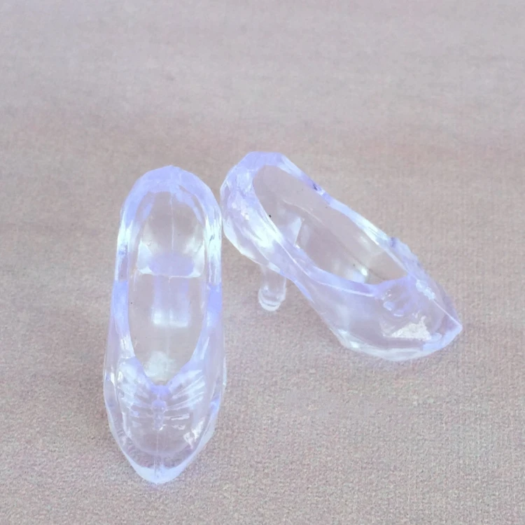 10Pairs/lot Imitation Fairy Tale Crystal Shoes For Barbie Doll Accessories CINDERELLA Fashion Doll Shoes High Heels Sandals Toy