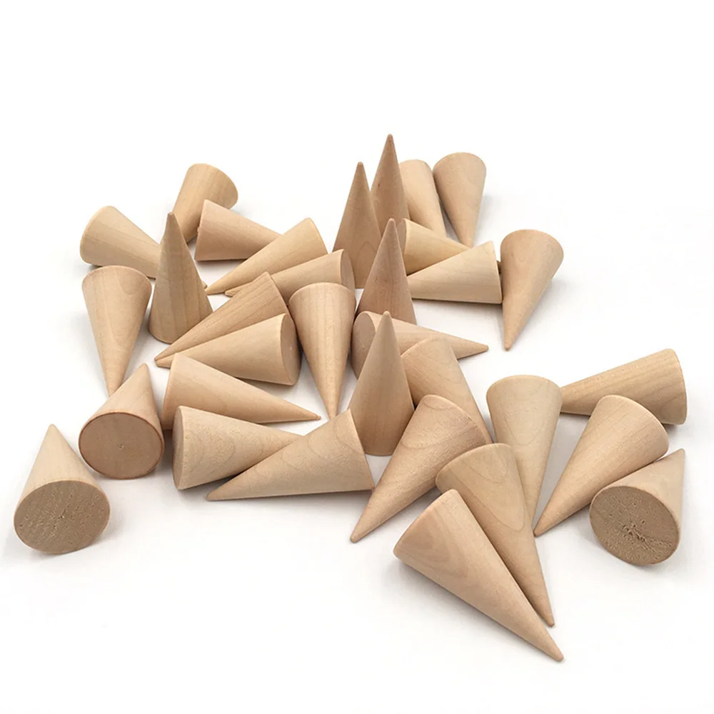 1/5/10PCS Wooden Cone Creative Ring Holder Jewelry Stand Display Earring Ring Holder Organizer Display Tool Jewelry Storage Supp