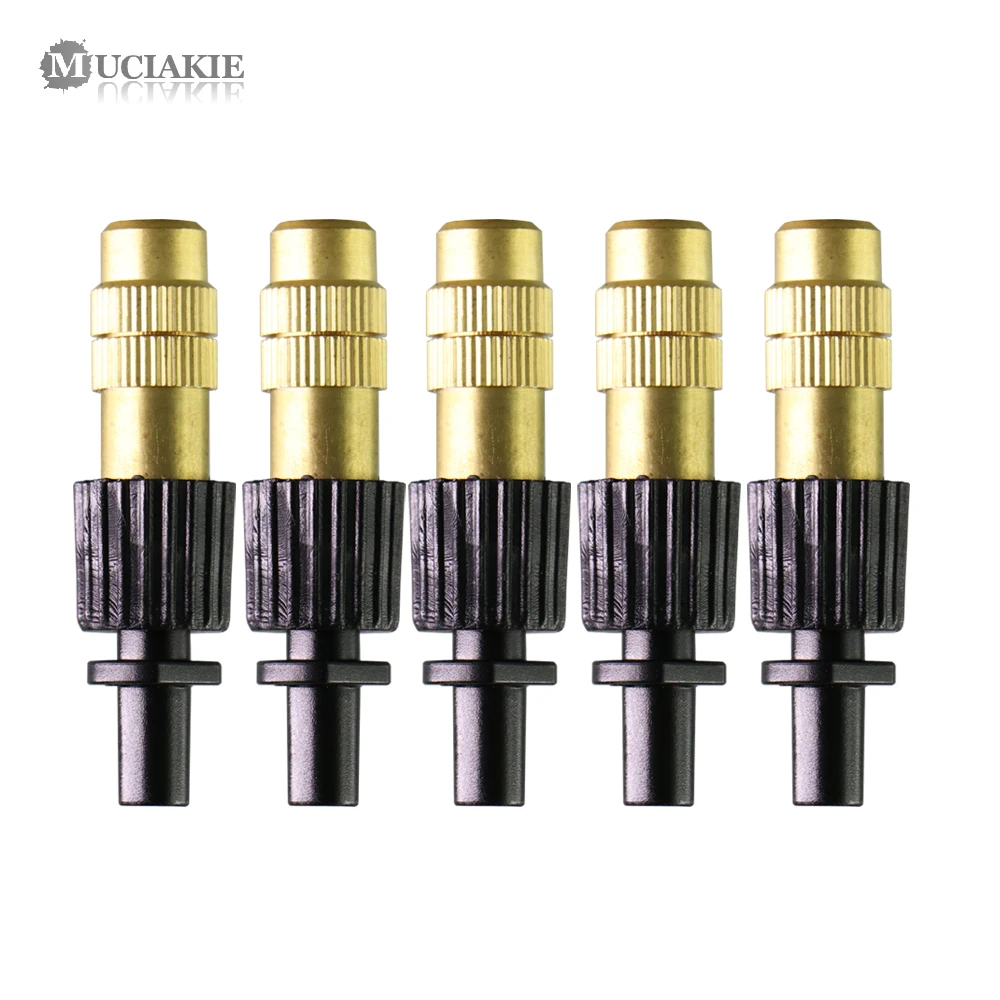 

MUCIAKIE 15PCS Brass Adjustable Mist Nozzle with 6mm Connector Garden Irrigation Watering Cooling Sprinklers Spray