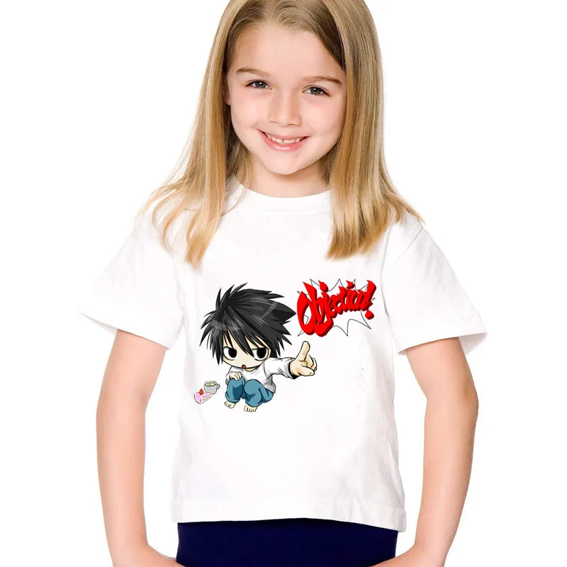 

children t shirt Girls Summer Japanese Anime Print Death Note Kids T-shirts Funny Short Sleeve Tees Casual Baby Clothes For Boys