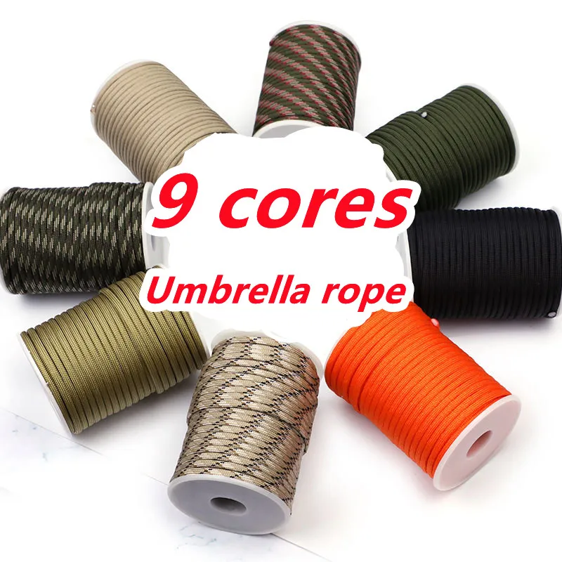 30 M1 Roll 4 mm 9 stand Cores Paracord for Survival Parachute Cord Lanyard Camping Climbing Camping Rope Hiking Clothesline