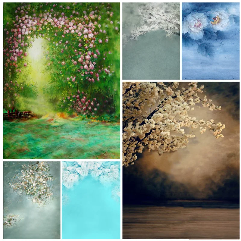 

ZHISUXI Vintage Oil Painting Flower Photography Backdrops Children Portrait Background For Photo Studio Props 21514 AF-30