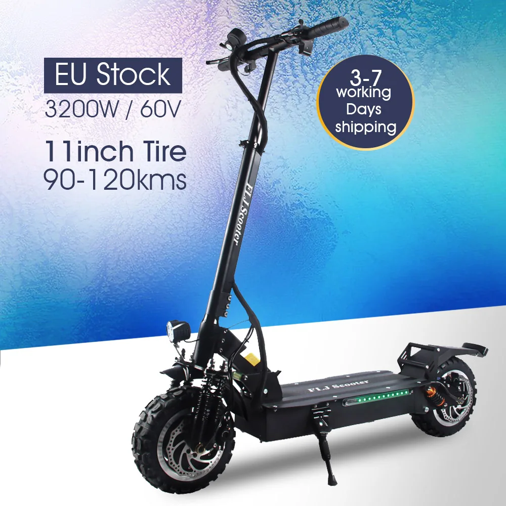 FLJ T113 Upgrade 60V/3200W Electric Scooter with dual Motor Kick Scooter electrique Elektroroller adults scooter electrico