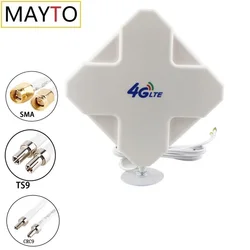 MAYTO Antenna 4G LTE Antenna High Gain 35dBi Dual Cable SMA TS9 CRC9 Connector Antenna for 3G 4G Router Modem