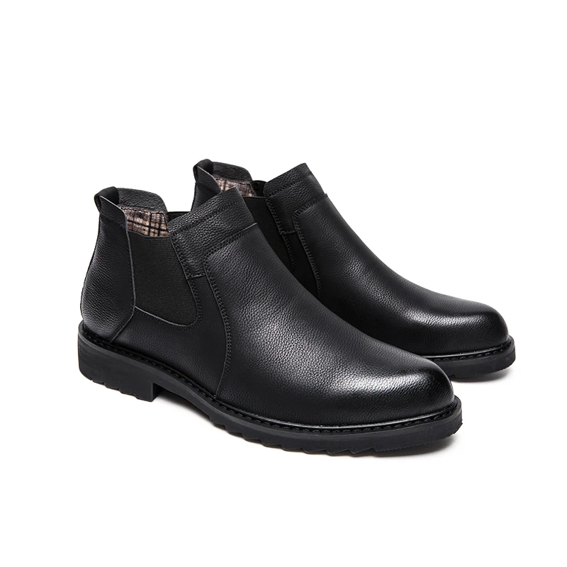 

England style mens casual business wedding formal dresses chelsea boots black slip-on cow leather shoes gentleman ankle boot man