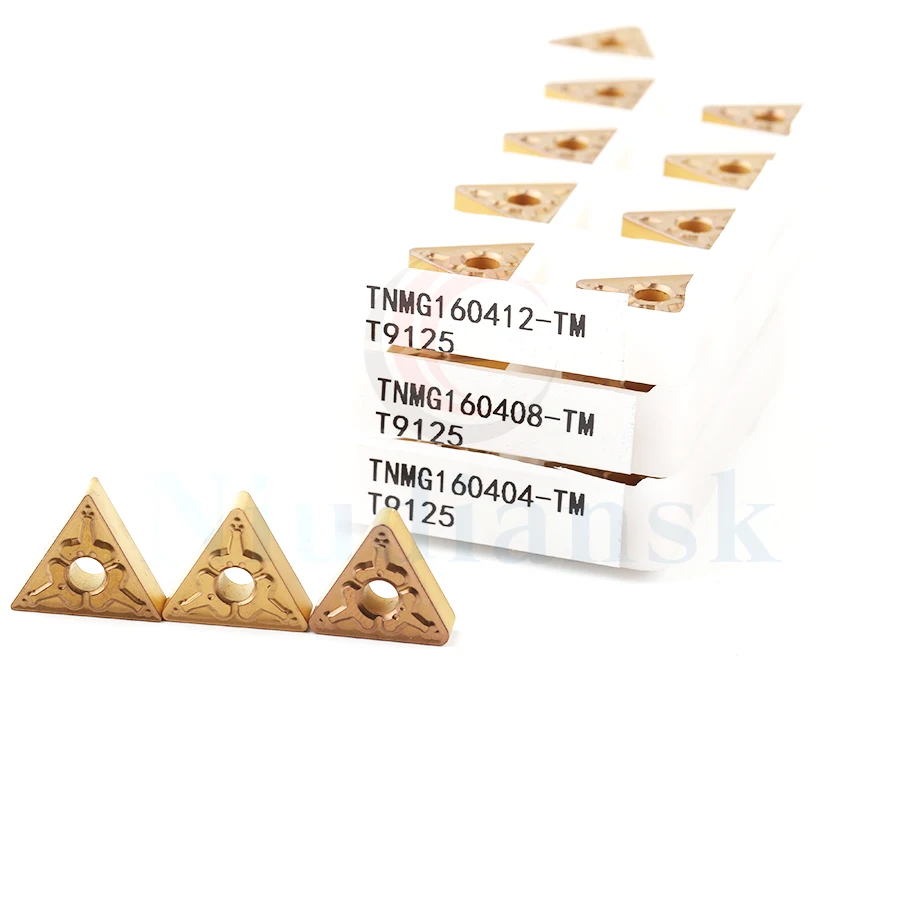 10 pz di alta qualità TNMG160404-TM T9125 TNMG160408-TM T9125 tornio CNC inserto in metallo duro utensile per tornitura esterna inserti resistenti all'usura