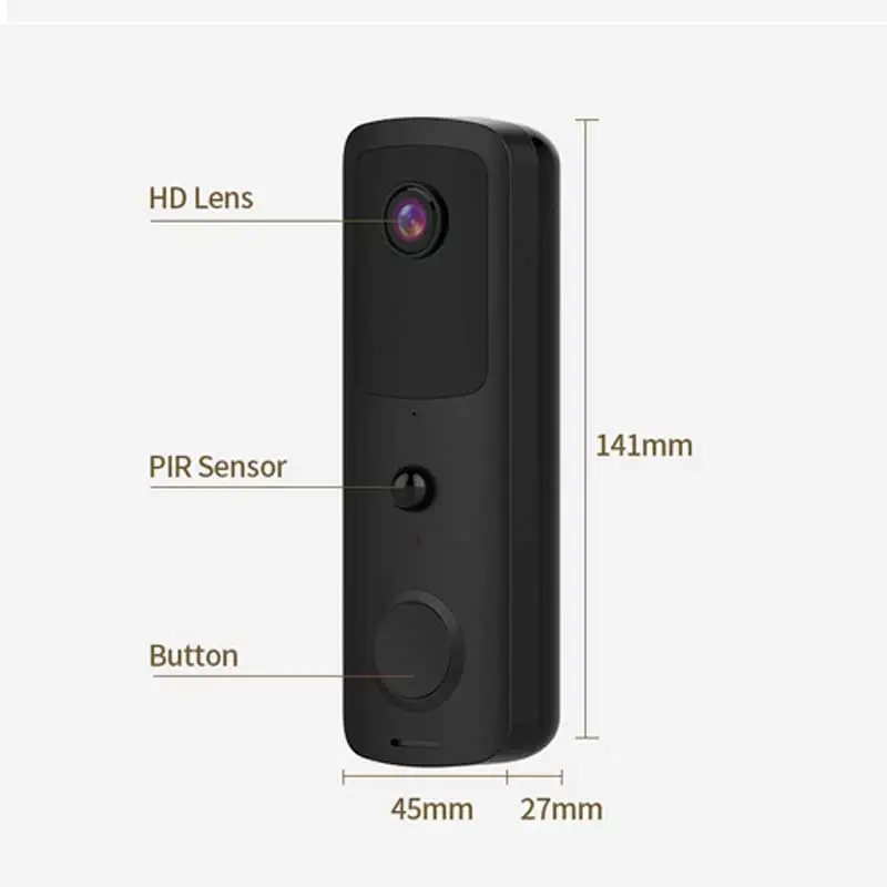 Tuya WiFi videocitofono esterno impermeabile 1080P videocamera HD campanello videocitofono APP monitoraggio remoto rilevazione movimento IR