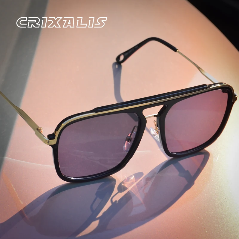 CRIXALIS-Óculos de sol quadrados antirreflexo para homens, óculos de sol retrô para condução, tons vintage, UV400, moda masculina