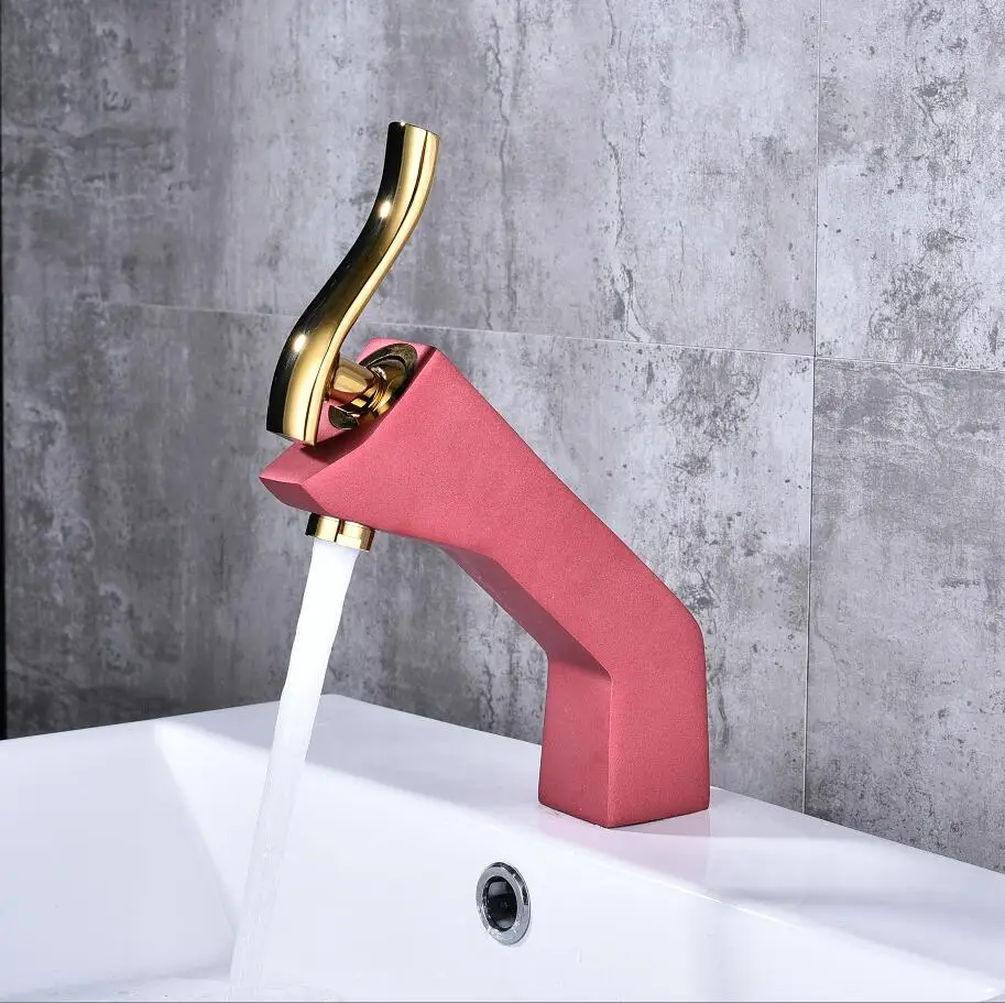 

Vidric Basin Faucet Chrome/Red Basin Mixer Brass Crane Bathroom Faucets Hot & Cold Water Mixer Tap Contemporary Mixer Tap tornei