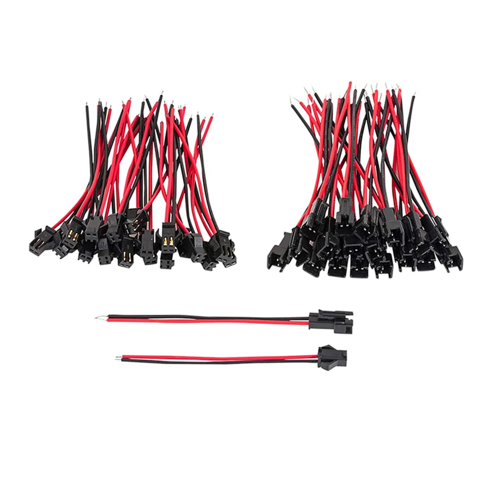 50 Pairs /Lot 2pin SM JST Connector Cable For Male to Female 10cm Length Wire Led Lamp Driver Cable LED Strip 2 Pin Connector image 4