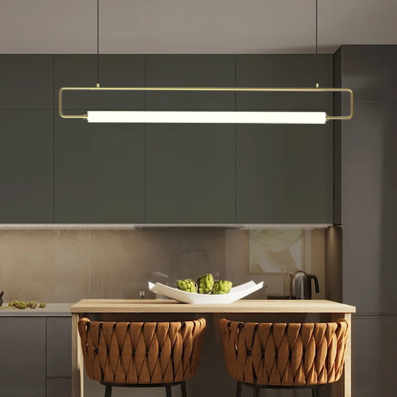Vintage hanging lamp tube light design metal long lamp For Dinning Room Nordic LED Kitchen Office minimalist pendant lamps
