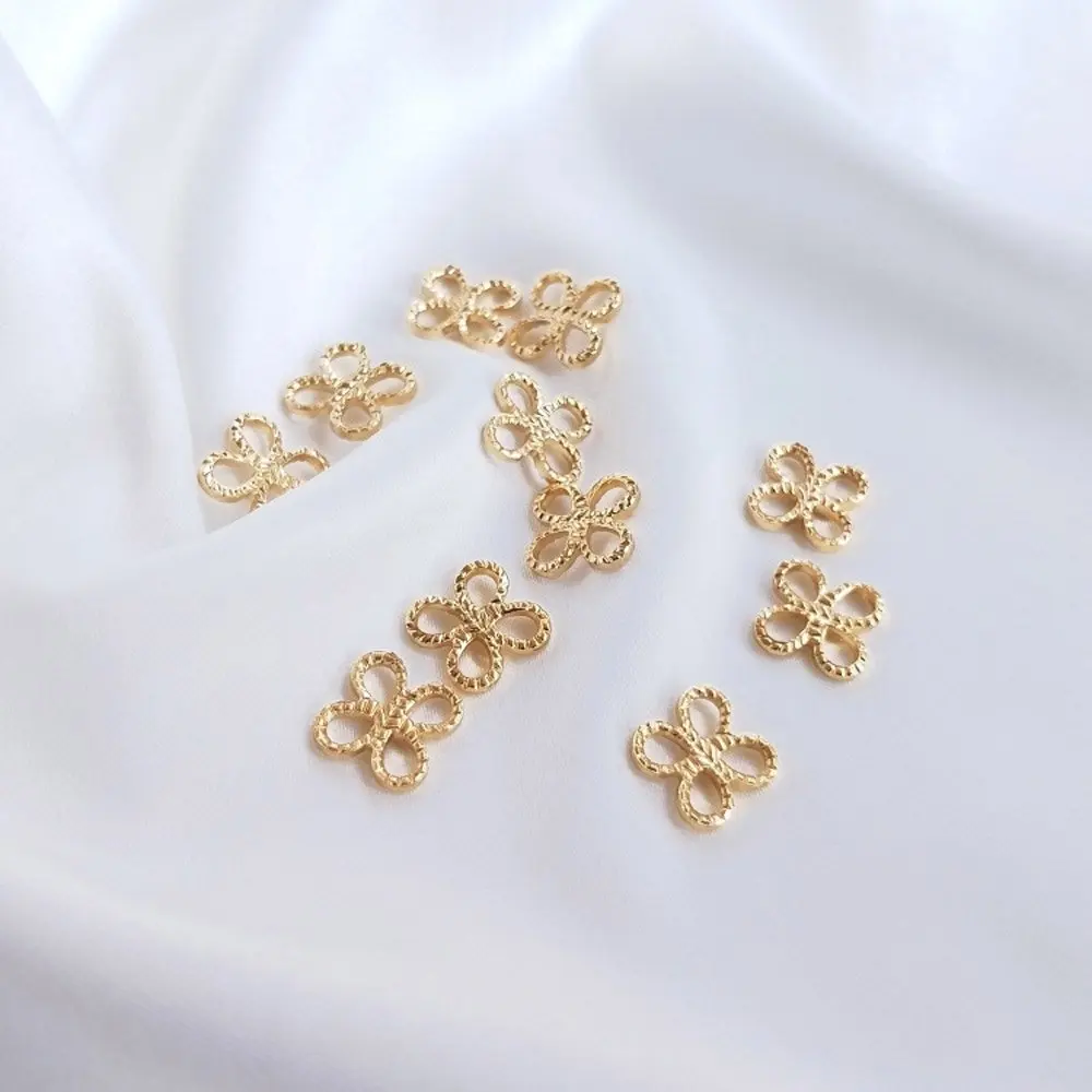 20pcs Clover Pendant Brass All-matching Accessories for Jewelry Findings Making Supplies 14k Gold Plated DIY Earrings Handmade