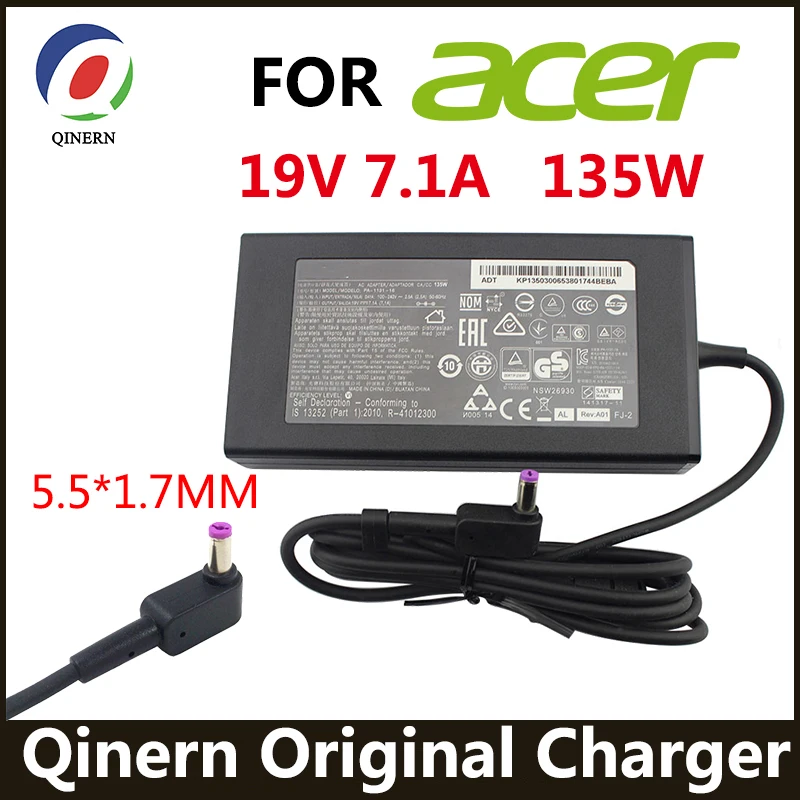 Ładowarka sieciowa 19V 7.1A 135W 5.5*1.7MM do laptopów ACER Aspire V17 Nitro 5 np515-52 pa-1131-16 ADP-135KB VX5 VN7-792G-59CL