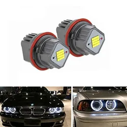 2pcs White 6000K Lamp 160W LED Angel Eyes Marker Lights Bulbs for BMW E87 E39 M5 E60 E61 E63 E64 M6 E65 E66 E83 X3 E53 X5 00-08