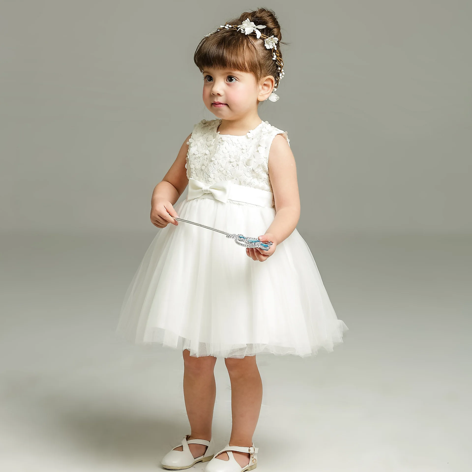 Baby Christening Gowns Dress Infant Birthday Dress Baptism Wear Baby Girl Clothes Summer Dresses Baby Girl Wedding White  Dress