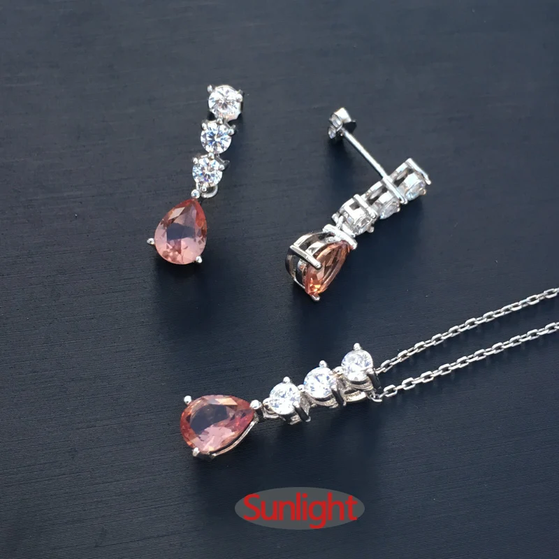 FFGems Elegant CreatedZultanite Jewelry Sets 925 Sterling Silver Diaspore Stone Color Change For Women Lady Party Wedding Gift