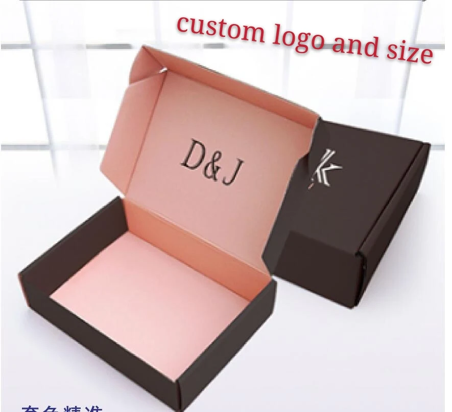 

500PCS Custom logo size Corrugated paper box Printed logo mailer shipping boxes Packaging T-shirt Underwear Baby clothing