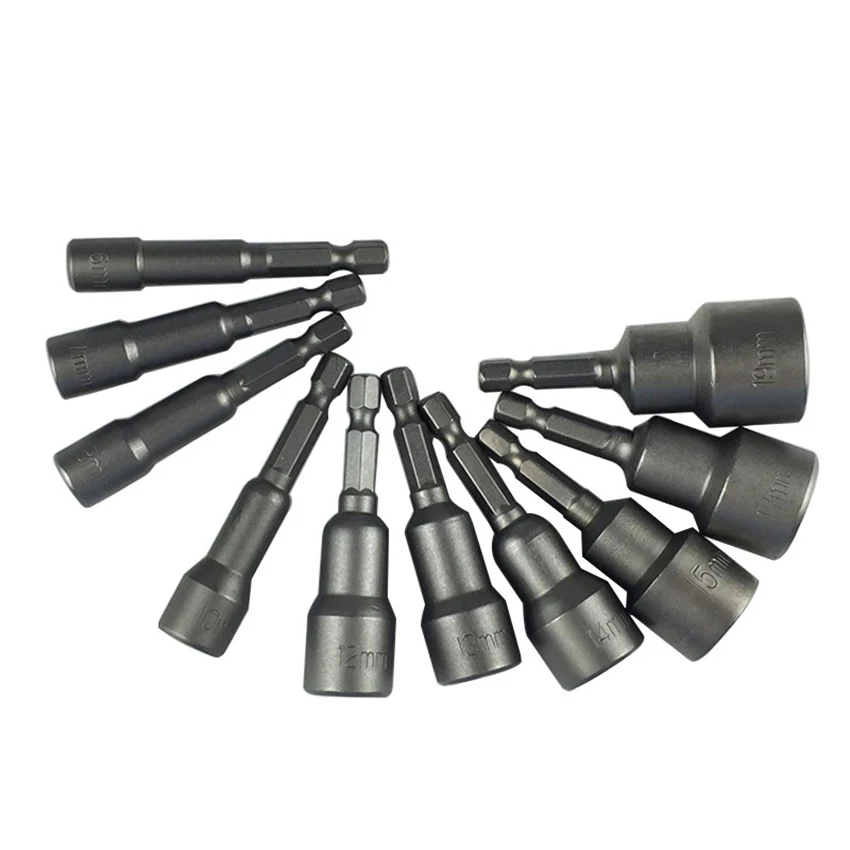 Set di prese magnetiche per dadi a sgancio rapido, 10/14/7 pezzi, Set di dadi per prese magnetiche metriche da 1/4"
