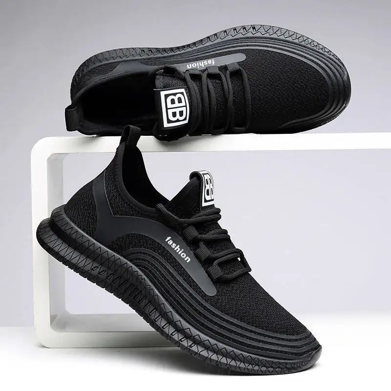 Men\'s Sneakers Lightweight Running Shoes Breathable Comfortable Black Shoes Sports Trainers Men Casual Footwear Tenis Masculino