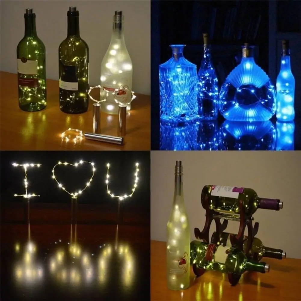 1.5m Christmas Wine Bottle Cork LED String Lights Fairy Lamp Wedding Home New Year Party Decor Fairy Light Props Glow Stick