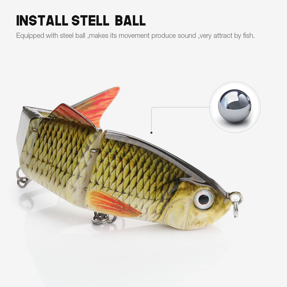 VTAVTA 12 سنتيمتر 16 جرام نابض بالحياة 4 قطاعات الطعم المشترك الاصطناعي الصيد إغراء غرق Wobblers ل بايك سويم كرانكبيت الصيد