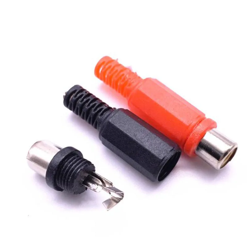 RCA Plastic Male Female Jack Connector Adapter Solder Audio Video AV Plug Handle Plugs Channel Dual Welding Tool DIY