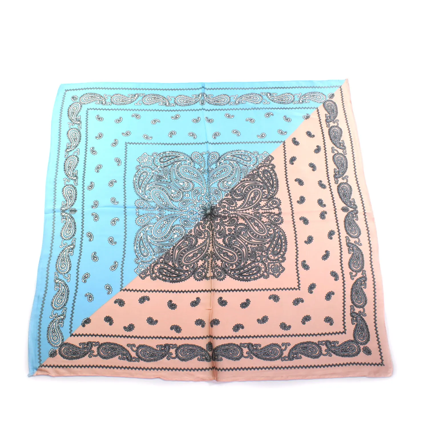 Paisley Bandana Square Silk Scarf Satin Winter Scarves For Women Men Print Pastel Luxury Patchwork Ladies Decorative 70cm x 70cm