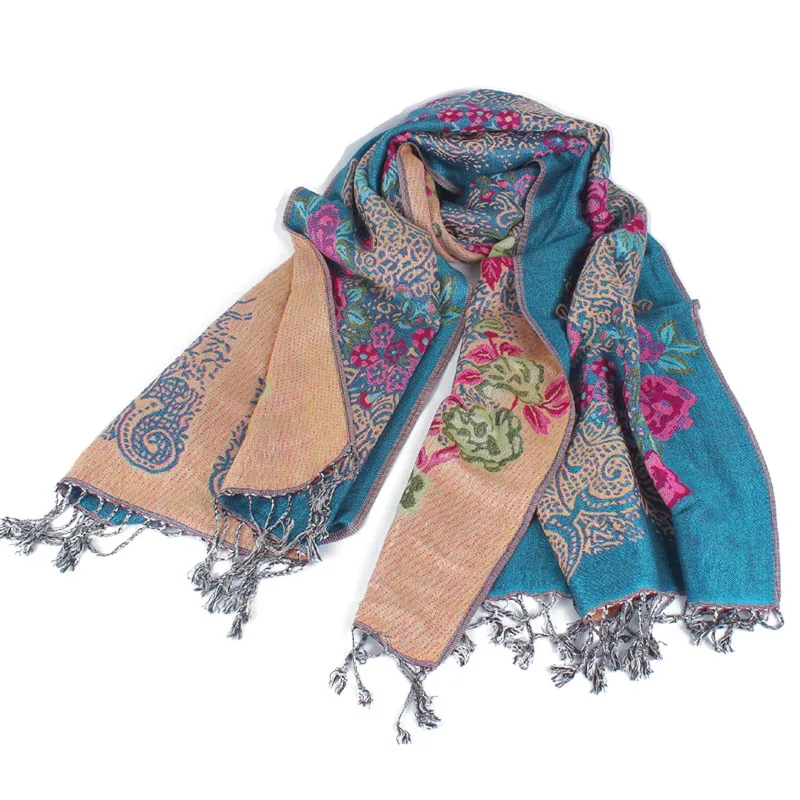Fashion Women Lady Double Side Cotton Pashmina Shawl Hijab Chal Autumn Winter New Travel Scarves Shawl Tassel Bufanda