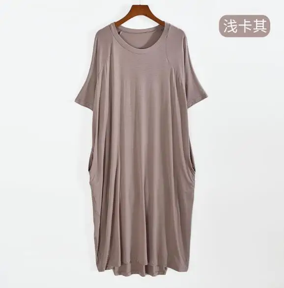 100 Kg Wear Night Dress Women Short Sleeve Modal Cotton Nightshirt Female Loose Long Nightgowns Summer Women\'s Home Clothes