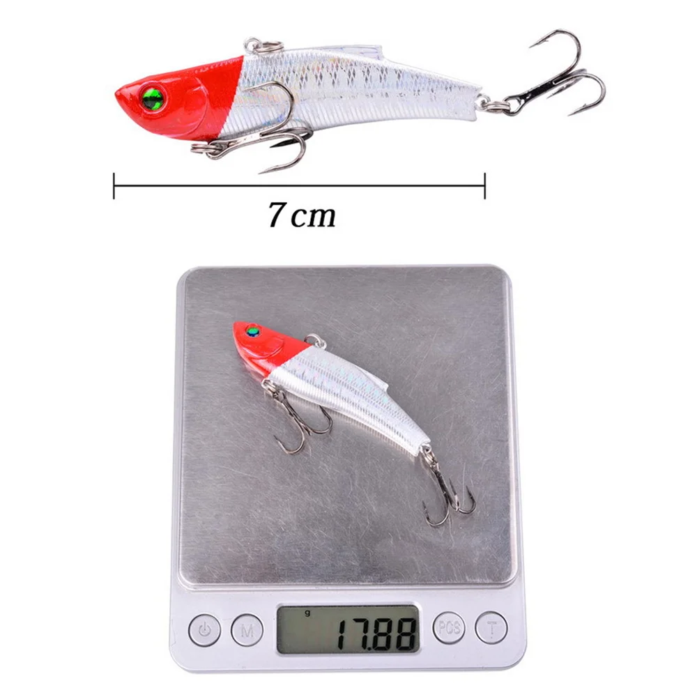 1Pcs Winter Ice Fishing Lure 7cm/18g Sinking Isca Artificial Rattlin Vibration VIB Hard Bait Crankbait Treble Hooks Tackle