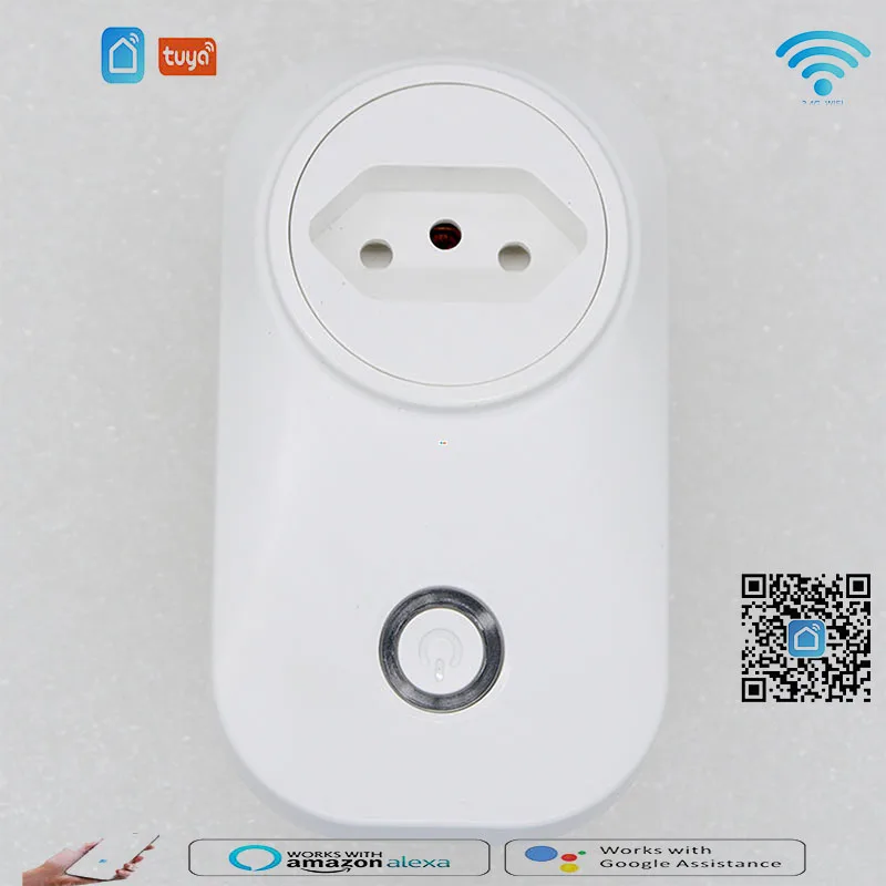 Tuya16A WiFi Smart Socket Power Monitor with App Remote Control Voice Support for Alexa & Google EU/AU/Brazil/Israel Plug