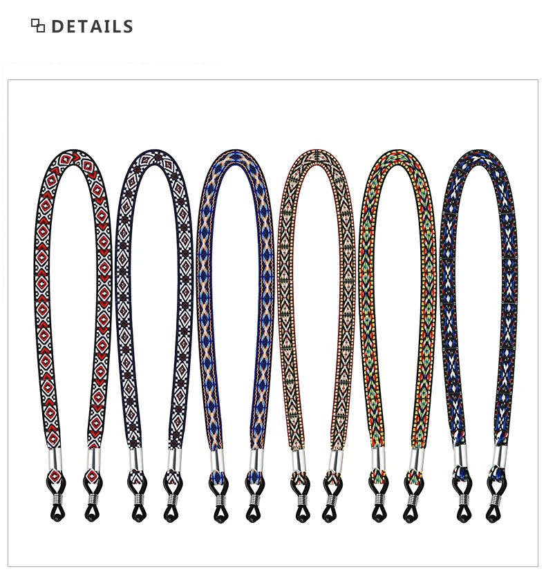Brillenschnurketten, modische Brillengurte, Brillenband, Haltschnur, mehrfarbiges Sonnenbrillenband für Damen und Herren – Detail 4