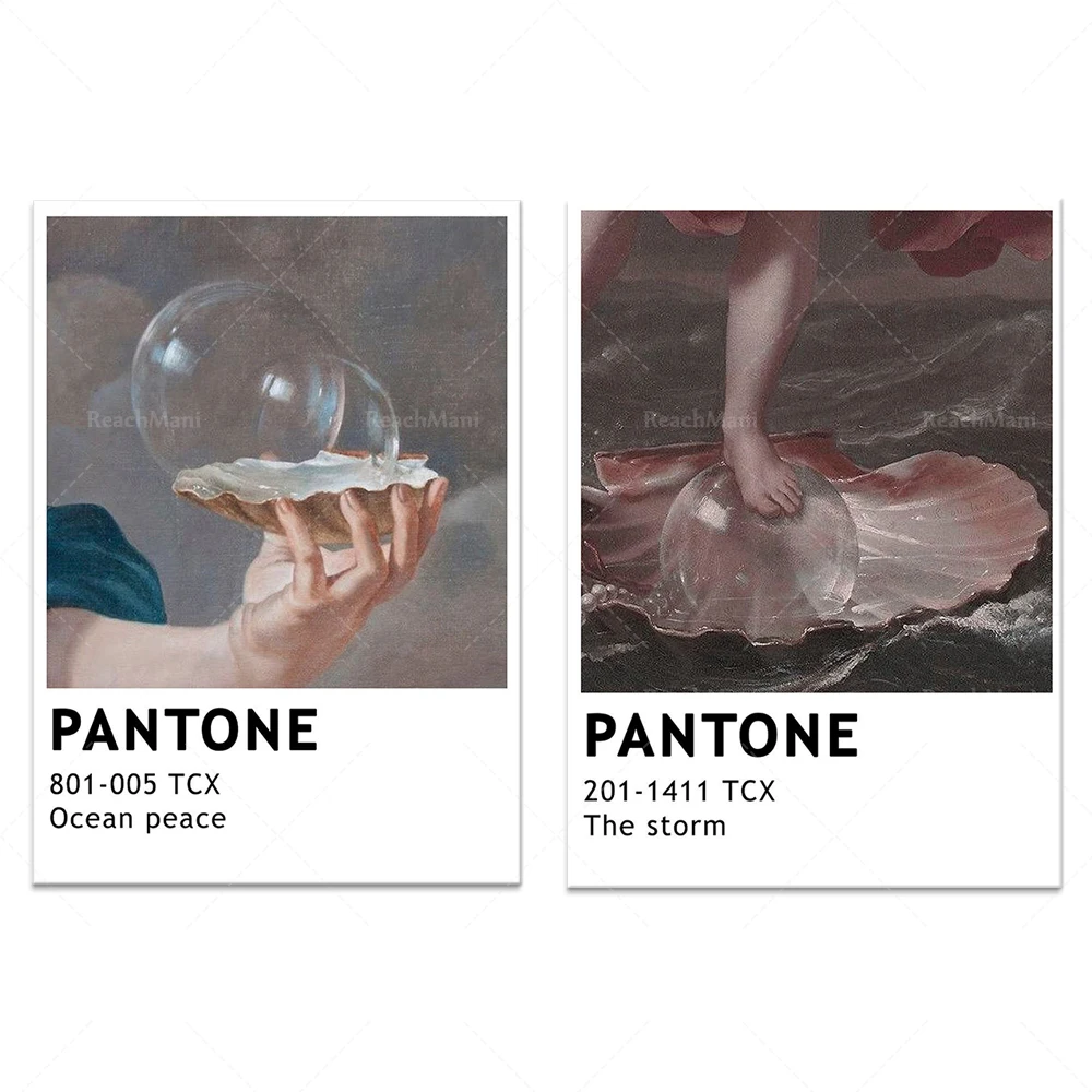 

Pantone Ocean Poster, Ocean Print, Pantone Fashion Prints, Aesthetic Poster, Retro Pantone Poster, Pink, Shell Poster Decoration