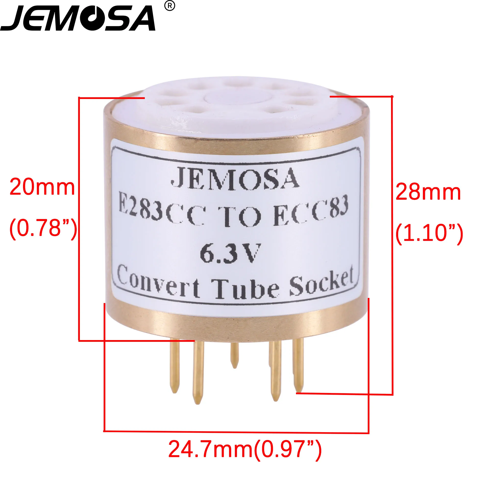 1ชิ้นซ็อกเก็ตหลอด9PIN E283CC กับ ECC83 12AX7 12AU7หลอด6.3V (ด้านล่าง) หลอดสูญญากาศแปลงอะแดปเตอร์เต้าเสียบเครื่องขยายเสียง