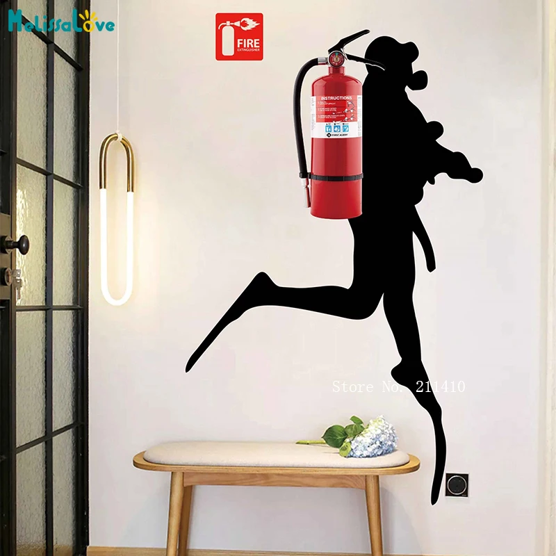 Scuba Diver Wall Sticker estintore Deep Dive Silhouette decalcomanie regalo in vinile Down Diving Happy Office murales YT5176