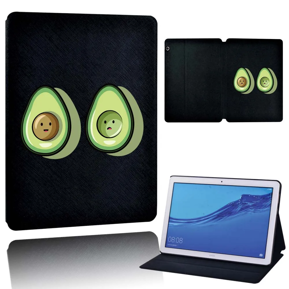 Tablets Case for Huawei MediaPad M5 Lite 10.1 Inch/ M5 10.8 Inch Cute Green Avocado Protective Cover + Free Stylus