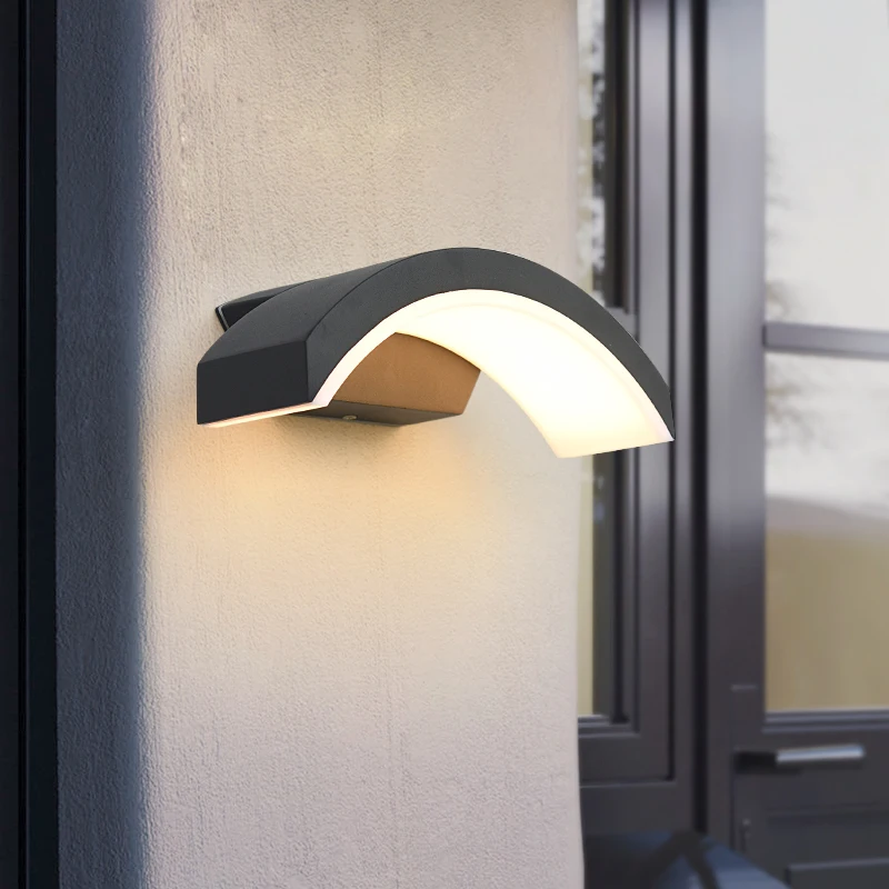 Lampada da parete a LED per esterni, lampione, con sensore di movimento, corpo in alluminio, resistente alle intemperie, per illuminazione portico o