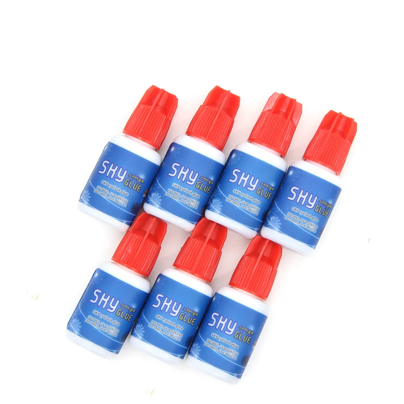 Cola sky glue ra01 para extensões de cílios, adesivo msds, 5ml, tampa vermelha, tempo seco mais poderoso