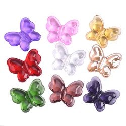 5pcs Big Butterfly Shape 33x27mm Crystal Glass Loose Beads For Jewelry Making DIY Crafts Findings