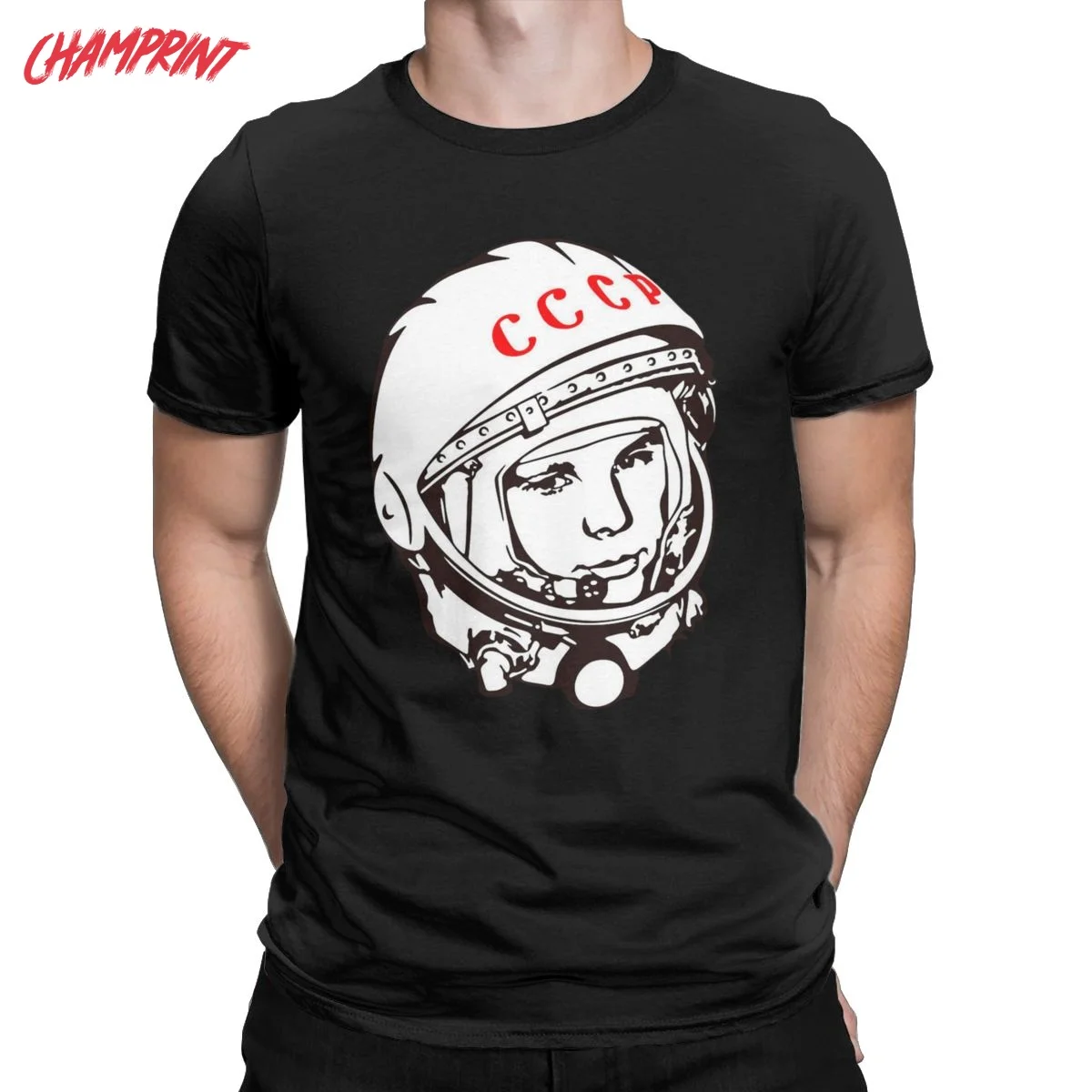 Vintage Yuri Gagarin USSR T-Shirts for Men T Shirt Cosmonaut Soviet Union Astronaut CCCP Short Sleeve Tees 4XL 5XL Clothes