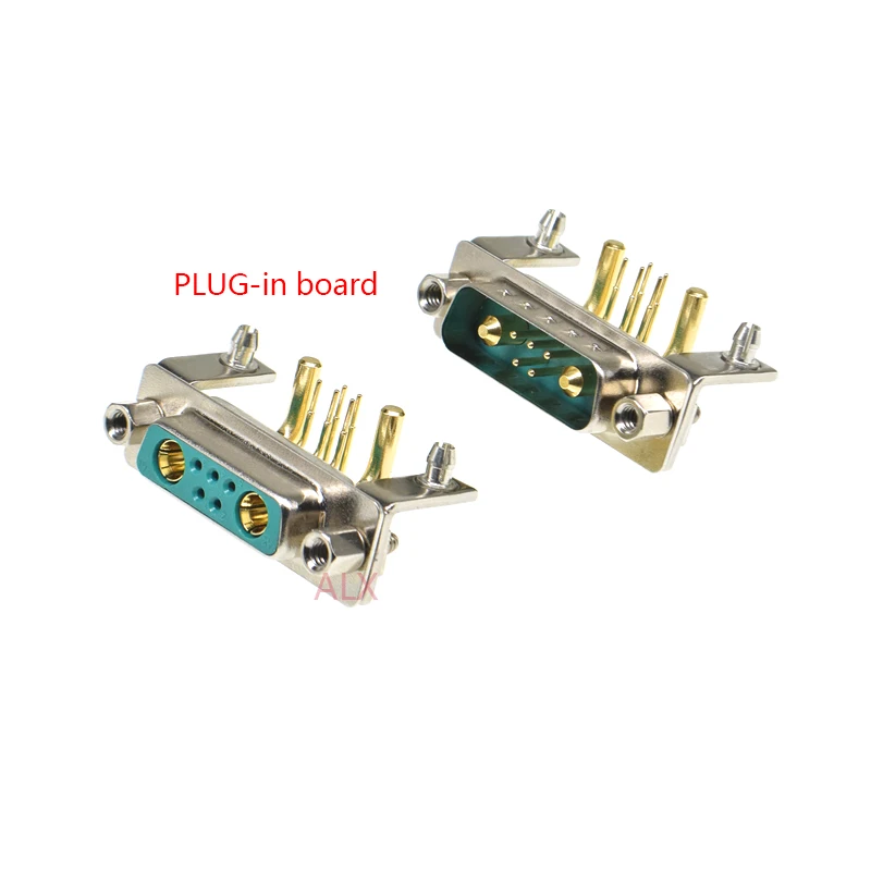 1PCS 7W2 30A Gold plated MALE FEMALE high current CONNECTOR D-SUB adapter solder type 5+2 plug jack high power 7 Power Position